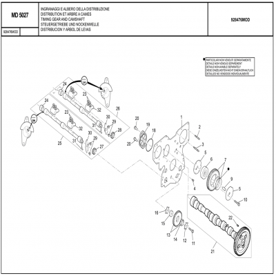 MANITOU MHT-X 790曼尼通礦用叉車 約翰迪爾4045HMC85發(fā)動機搖臂軸 正時齒輪和凸輪軸