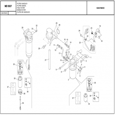 MANITOU MHT-X 790曼尼通礦用叉車 約翰迪爾4045HMC85發(fā)動機(jī)- 燃油濾清器